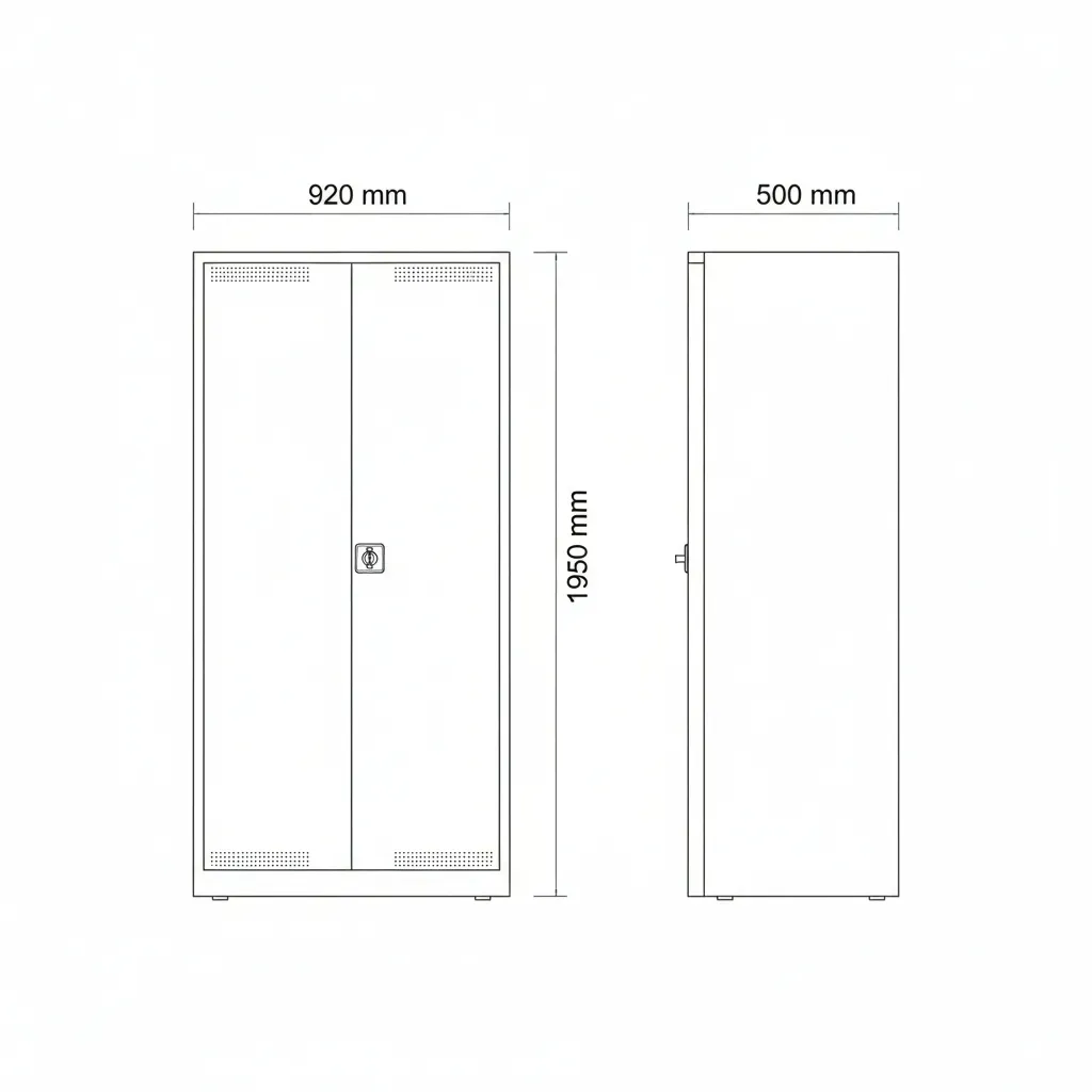 Gefahrstoffschrank 92 cm mit verzinkten Wannenböden Ansicht 10